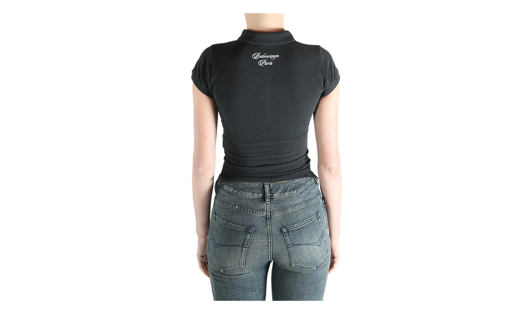 Cropped Polo T-Shirt WMNS "Washed Black" 850360 TTVM9 6552