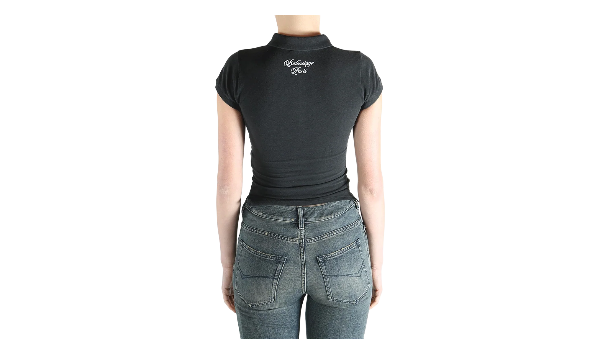 Cropped Polo T-Shirt WMNS "Washed Black" 850360 TTVM9 6552