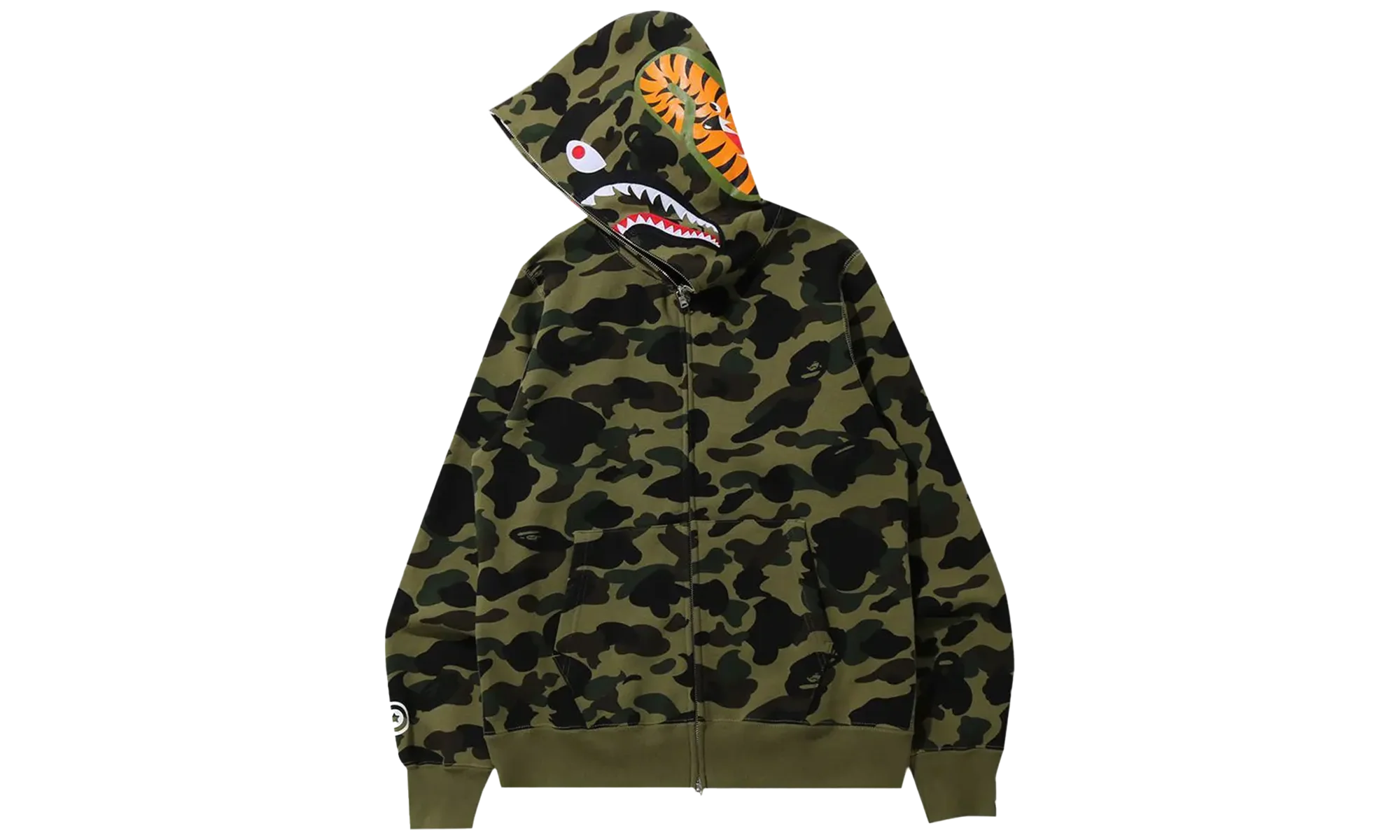 1st Camo Shark Full Zip Hoodie "Green" 001ZPK301005M GRN