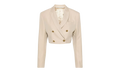 Double Breasted Cropped Blazer "Cream" PWEN032S24FAB001