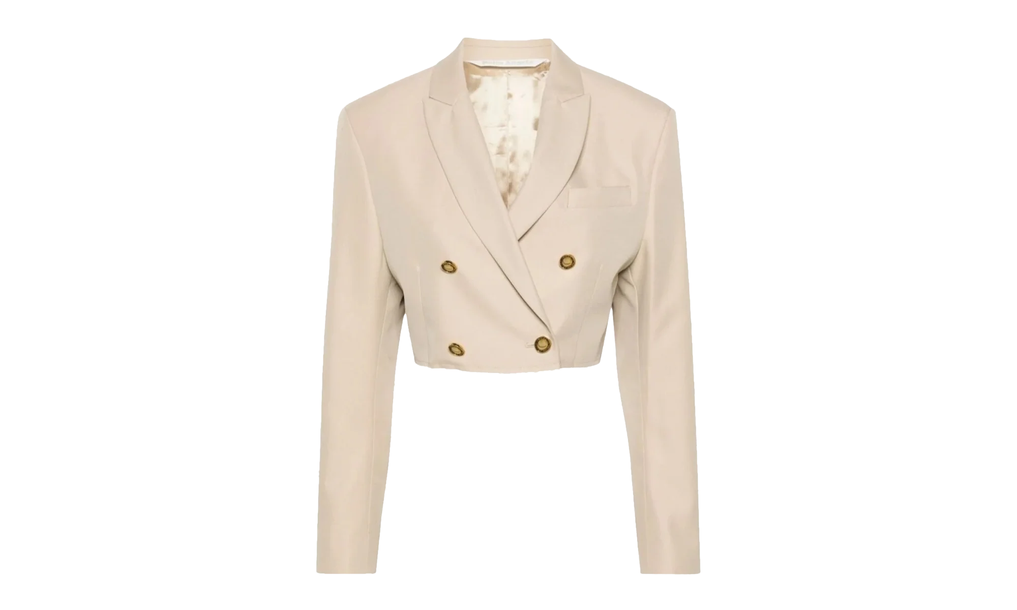 Double Breasted Cropped Blazer "Cream" PWEN032S24FAB001