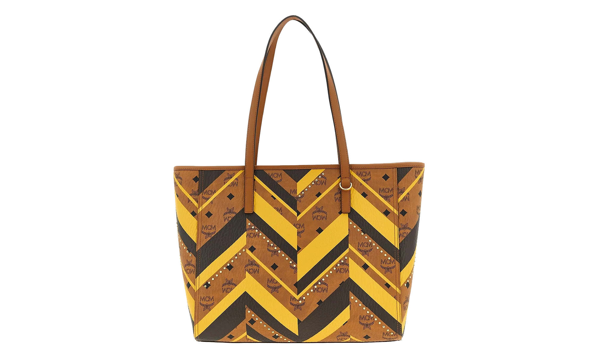 Medium Toni Mega Monogram Shopper in Visetos "Cognac" MWPFAMT02CO001