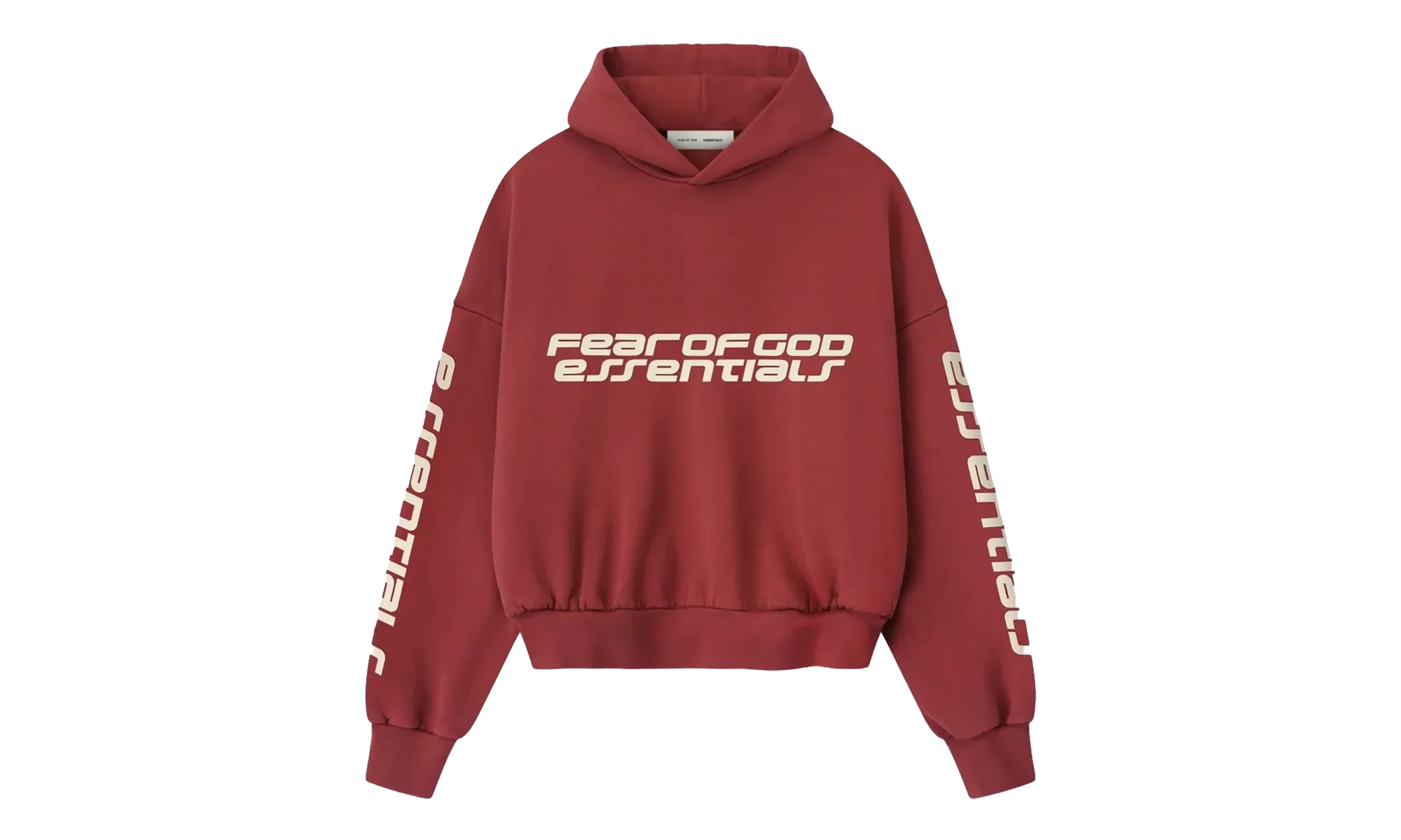 Cropped Relaxed Pullover Hoodie "Crimson" 192HO256901F