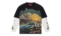 Sunset Drift Layered L/S T-shirt "Black Wash" 9LDNZ5NF