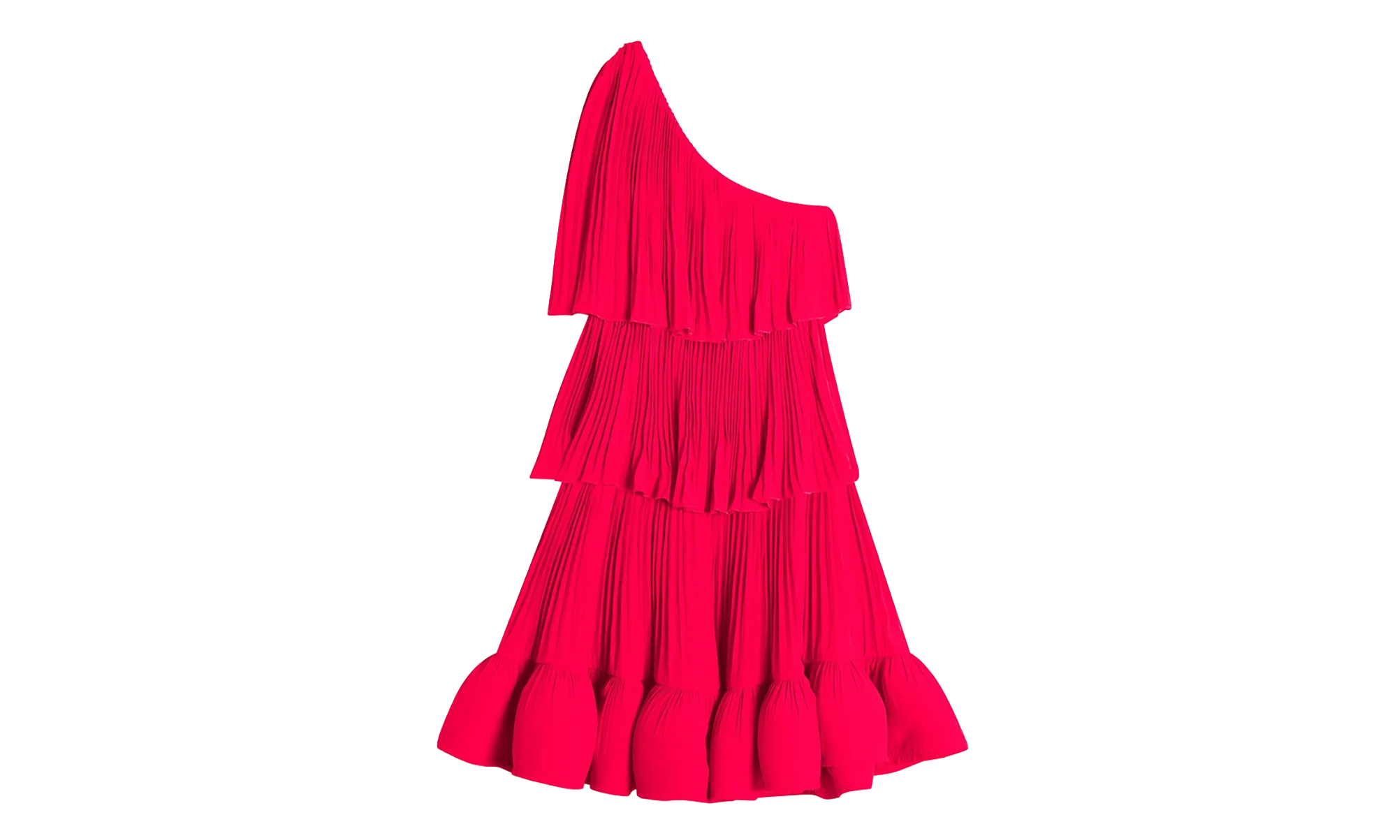 ASYMMETRIC LAYERED SHORT DRESS "Red" RW DR0024 4778 A23 594