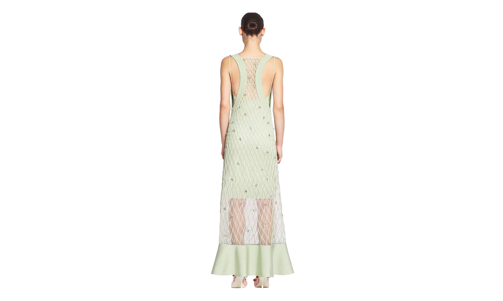 EMBROIDERED CAGE KNIT DRESS "AMANDE" RW DR9033 K033 E24 610