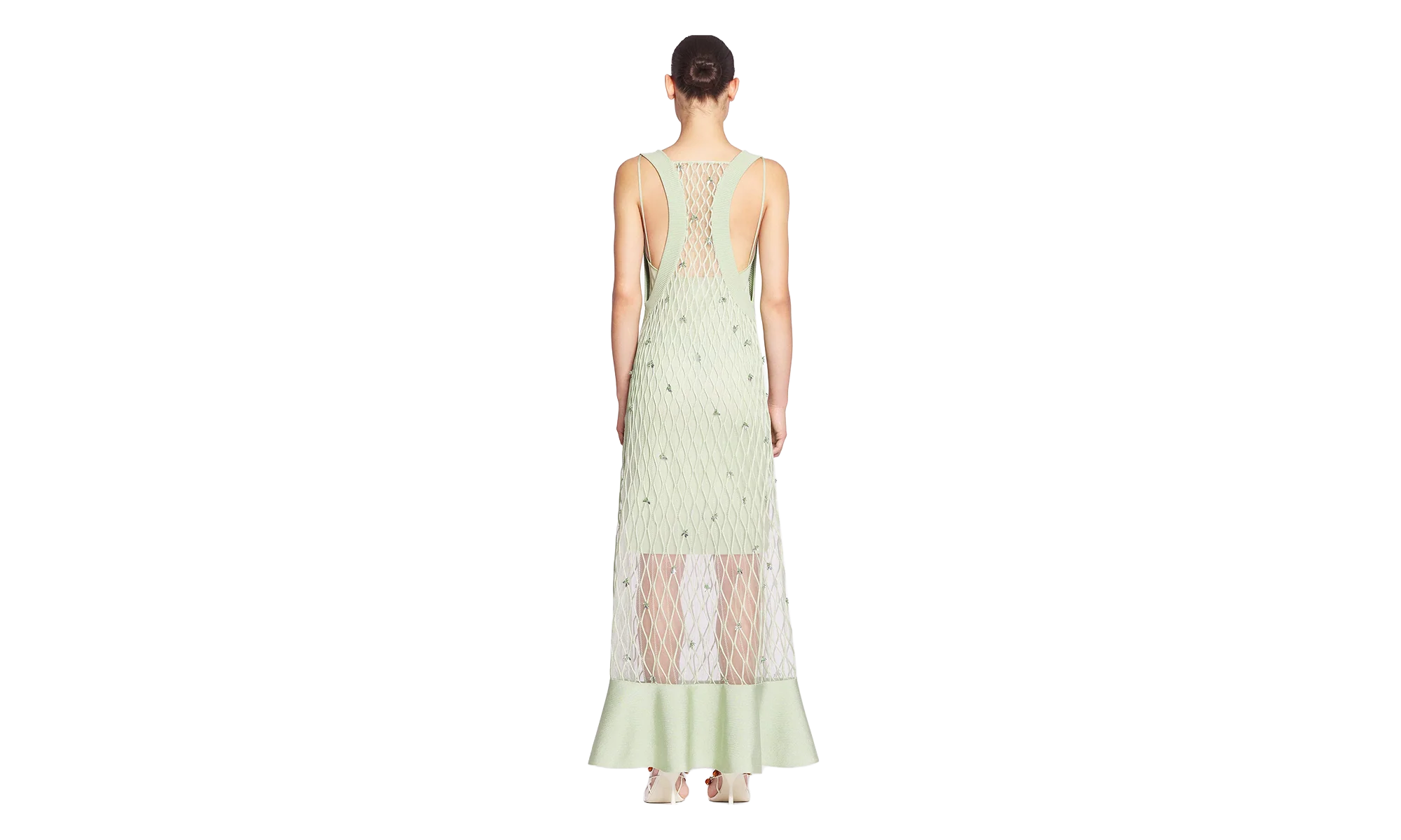 EMBROIDERED CAGE KNIT DRESS "AMANDE" RW DR9033 K033 E24 610