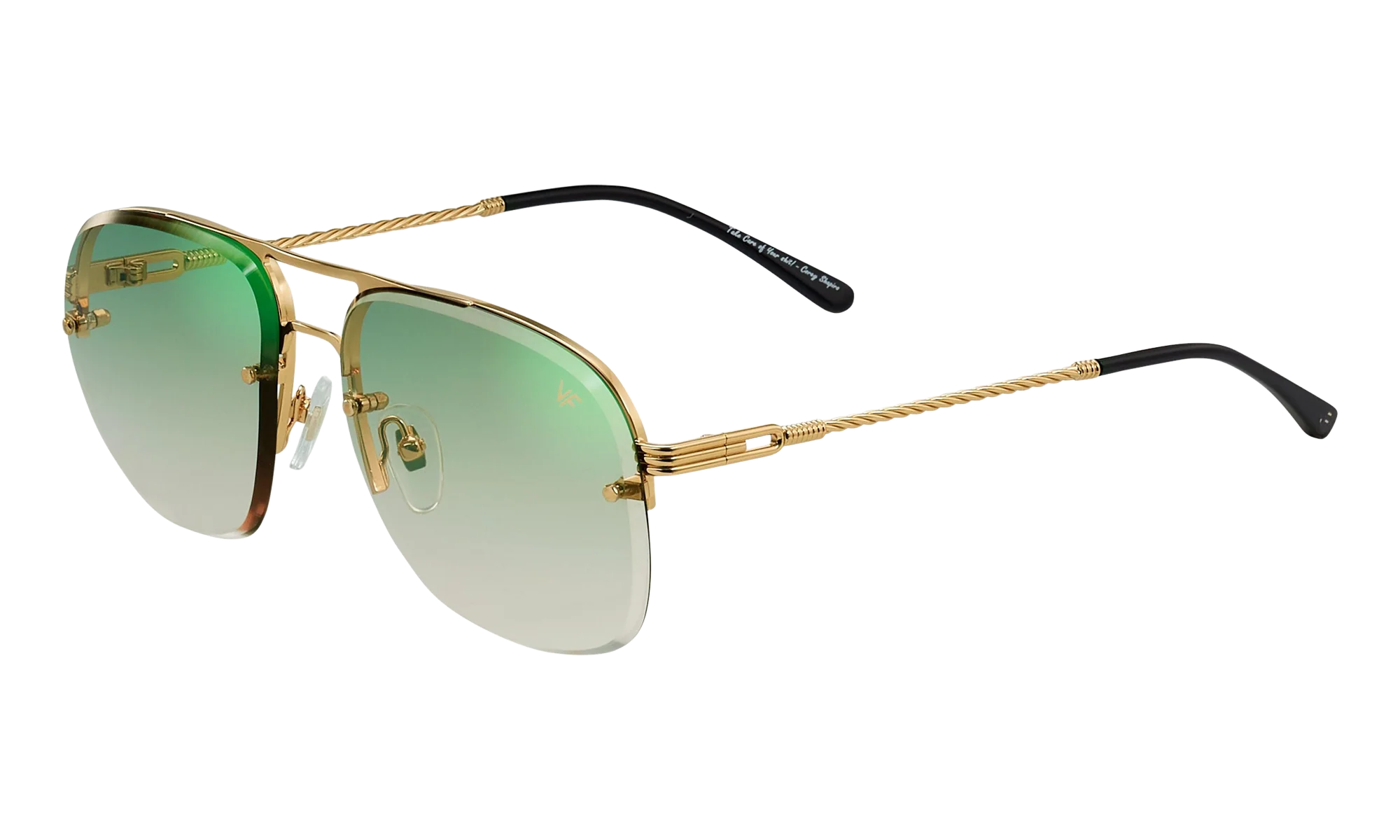 Snatch Bevel Rimless Drill Mount 18KT "Yellow Gold / Pastel Green Gradient Flash Gold" DMSN2 0003 48C3