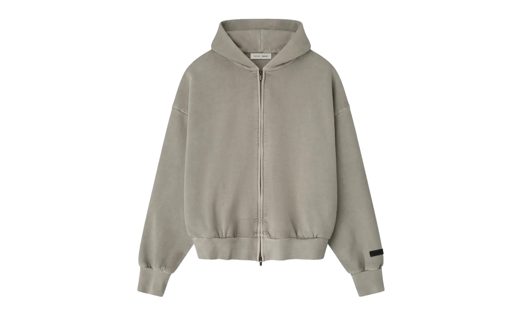 Embroidered Classic Full Zip Hoodie "Smoke Grey" 192HO254781F
