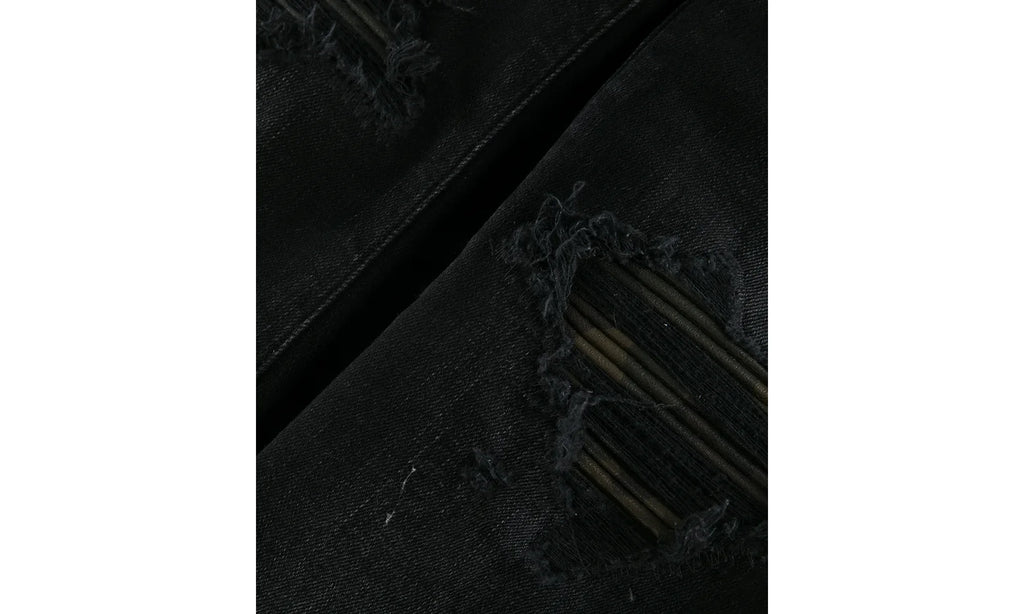 MX1 Camo Leather Patch Jeans "Aged Black" PF22MDS028 023
