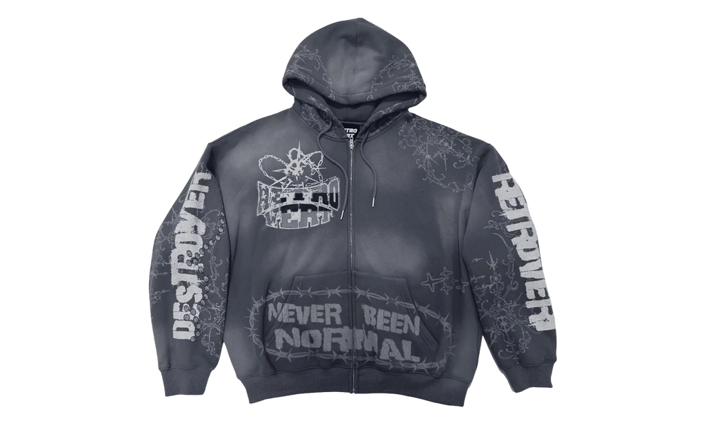 Destroyer Zip Up Hoodie "Black" RET006