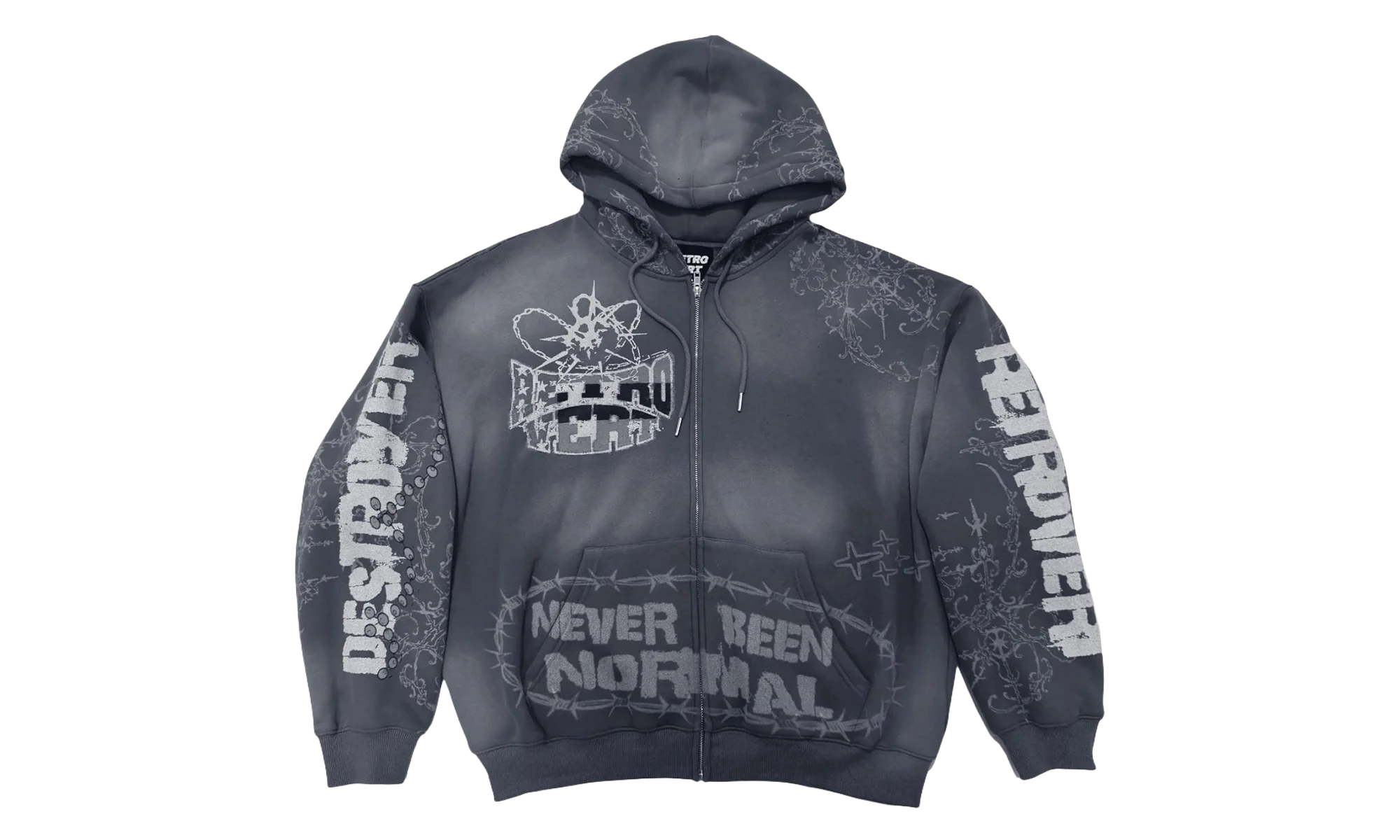 Destroyer Zip Up Hoodie "Black" RET006