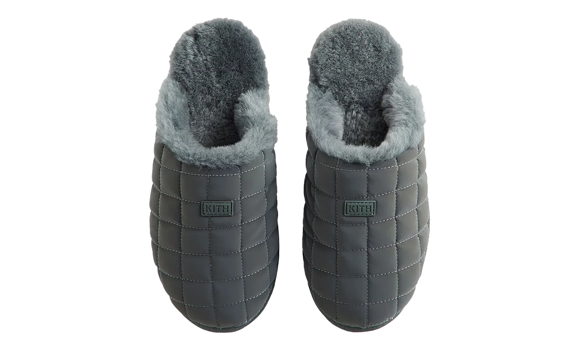 Kithmas Puffed Logo Slippers "Machine Grey" KITH223