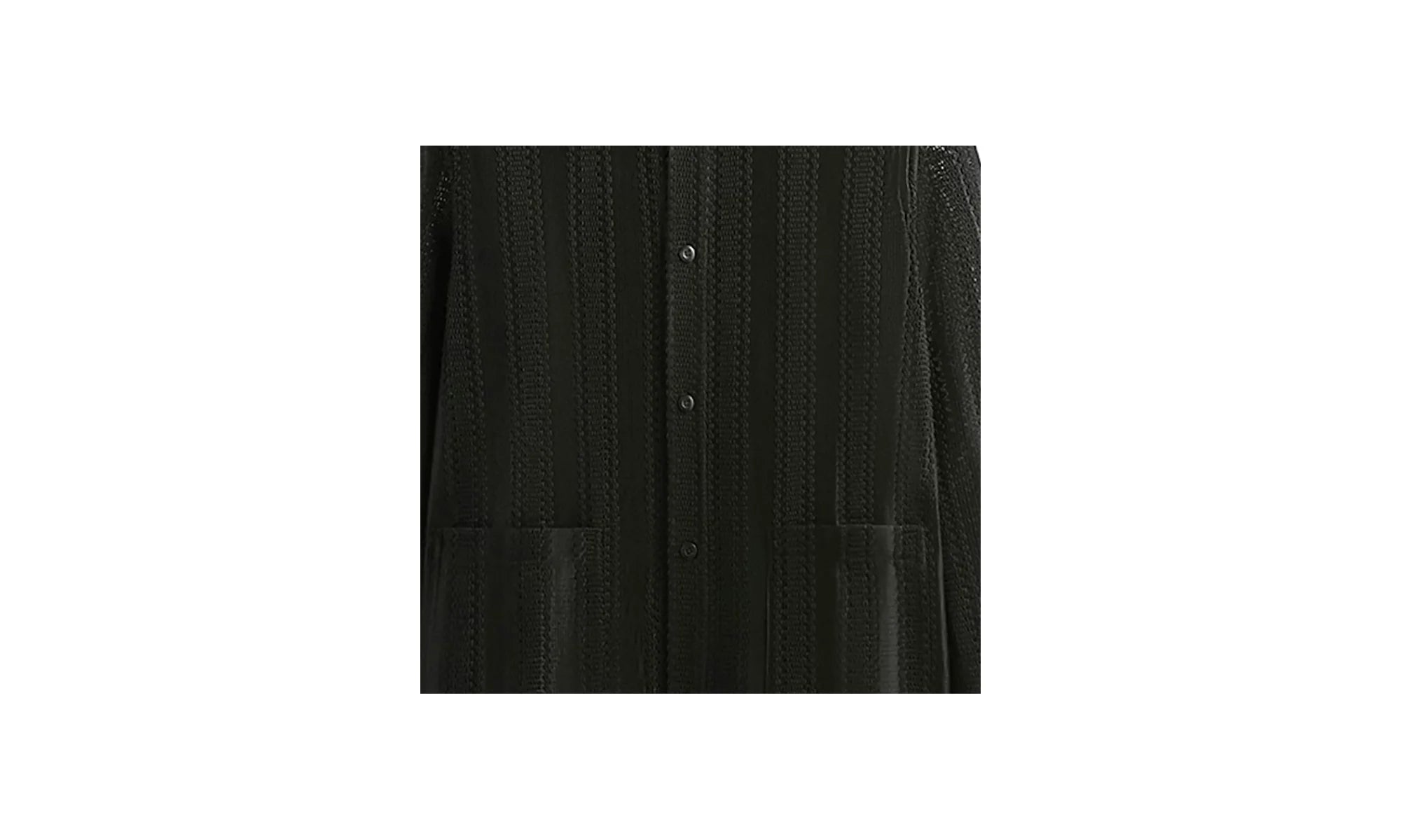Ladder Lace Boxy Collared Overshirt "Black" KITH37