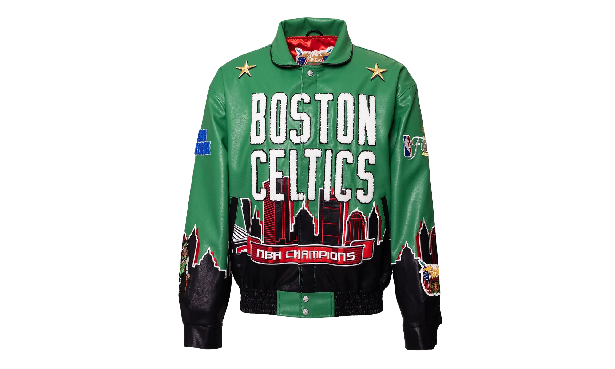 Skyline Vegan Leather Championship Jacket "2024 NBA Champion Boston Celtics" NBA 021B CEL