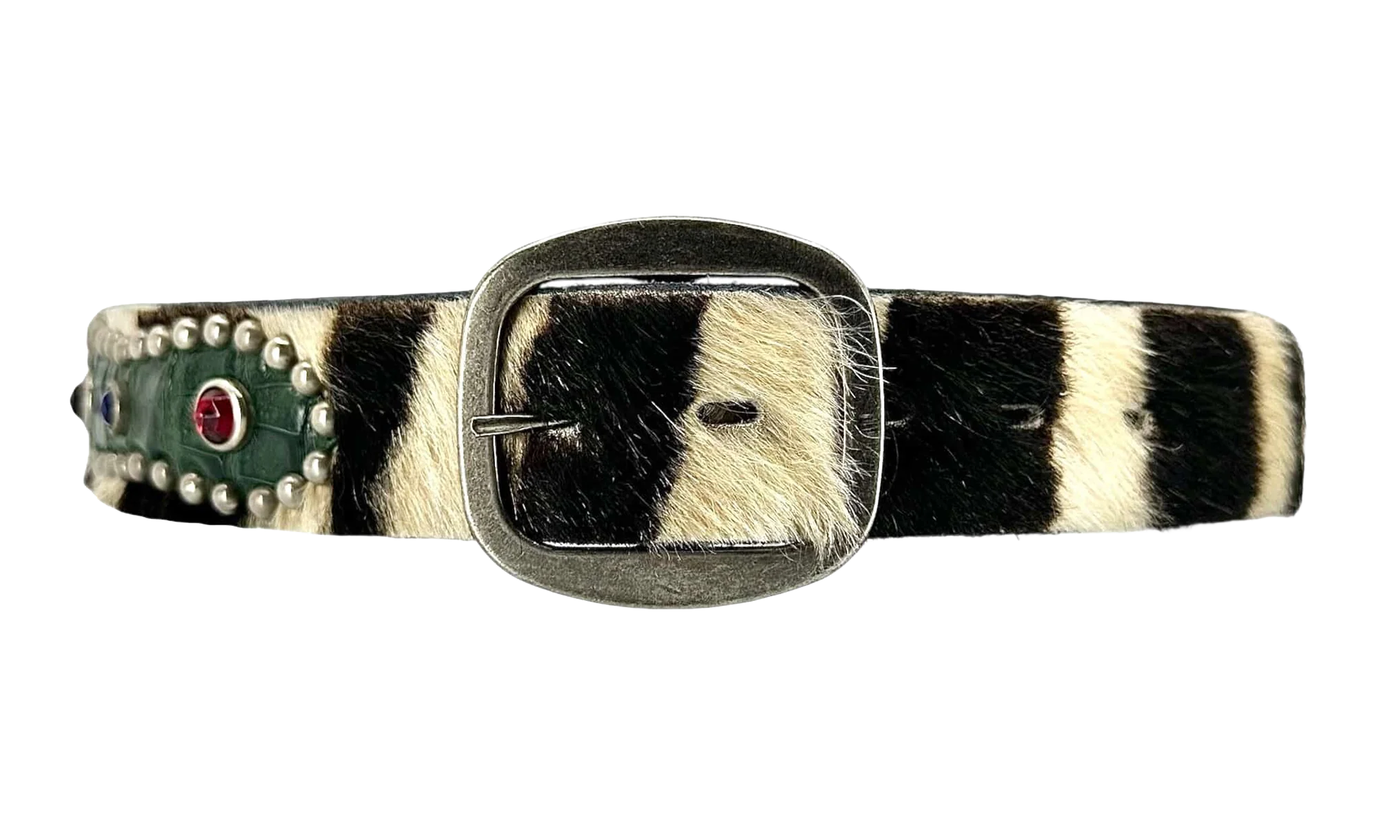 Reptile Studded Fur Belt "Black" GDRSFBB