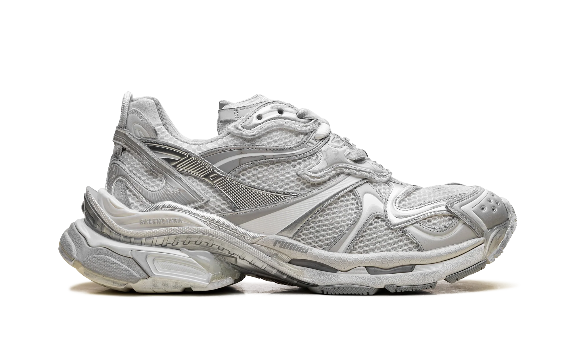 Runner Sneaker "Worn-Out - White Silver" 779066 W3RXP 9110