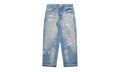 Distressed Stencil Denim "Washed Indigo" DSM S26 068
