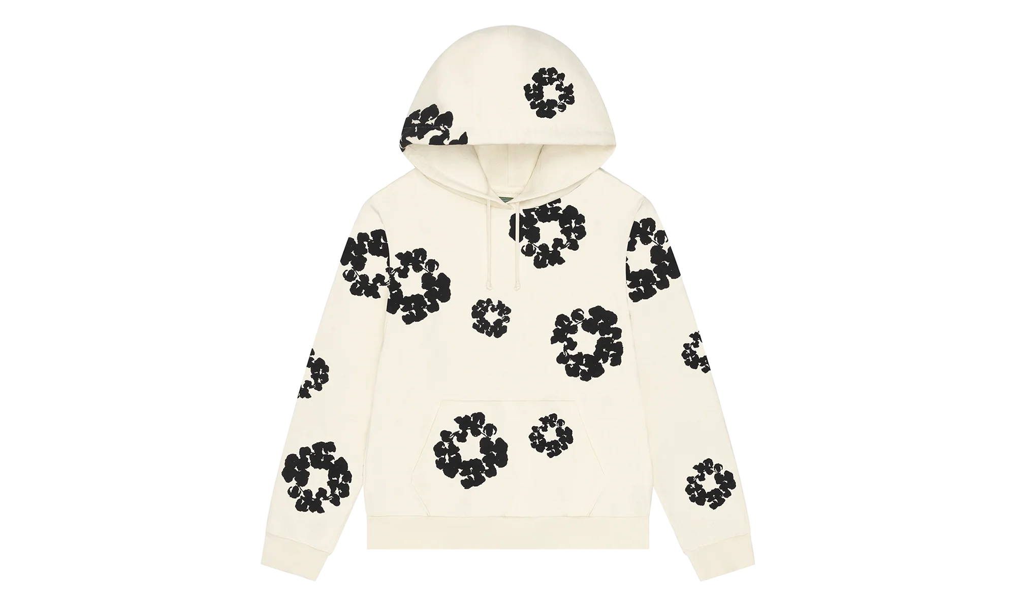 Black Cotton Wreath Hoodie "Oatmeal" DT353