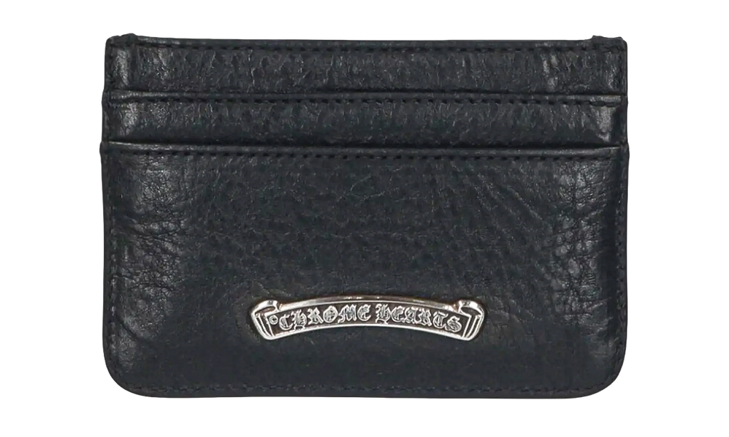 Scroll Logo Leather Card Holder "Black/Silver" CHRM0811