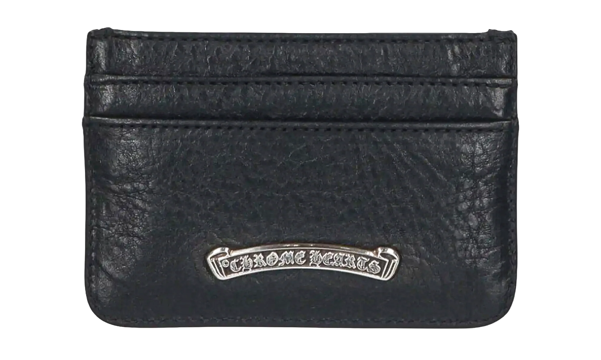 Scroll Logo Leather Card Holder "Black/Silver" CHRM0811