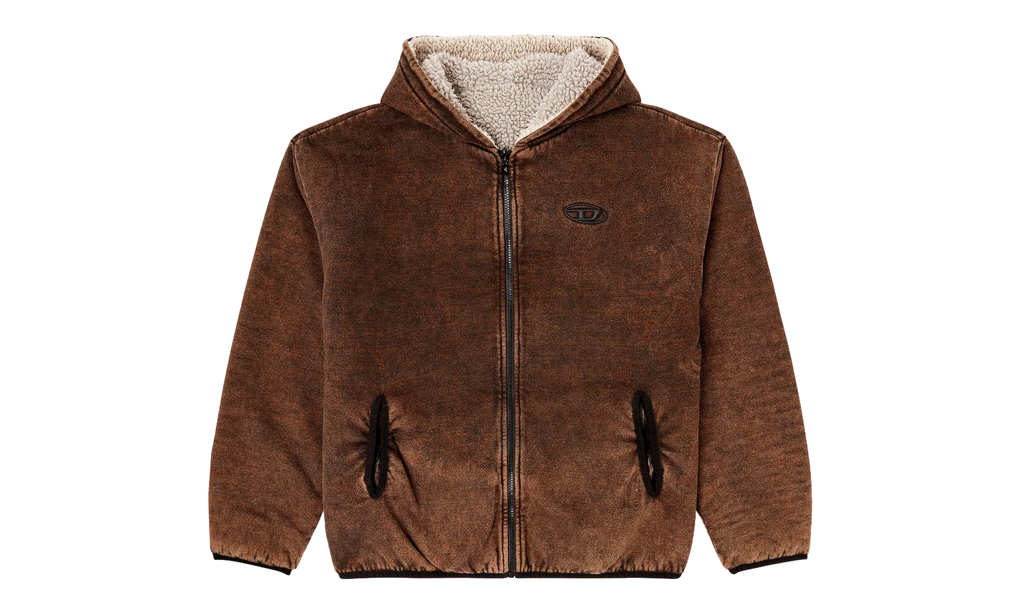 Reversible Hooded Zip Up Jacket "Brown" A199610BMCB9XXA