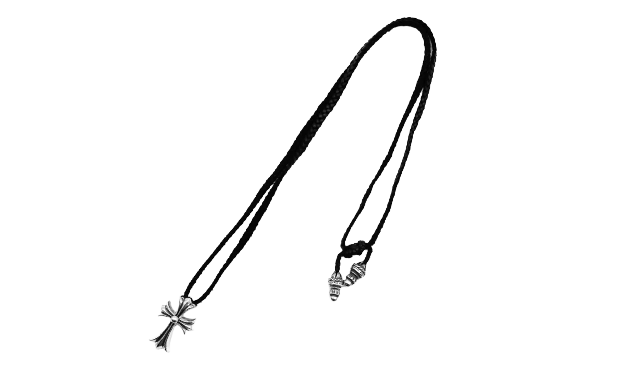 Cross Leather Braids Necklace "Silver" CHRM0909