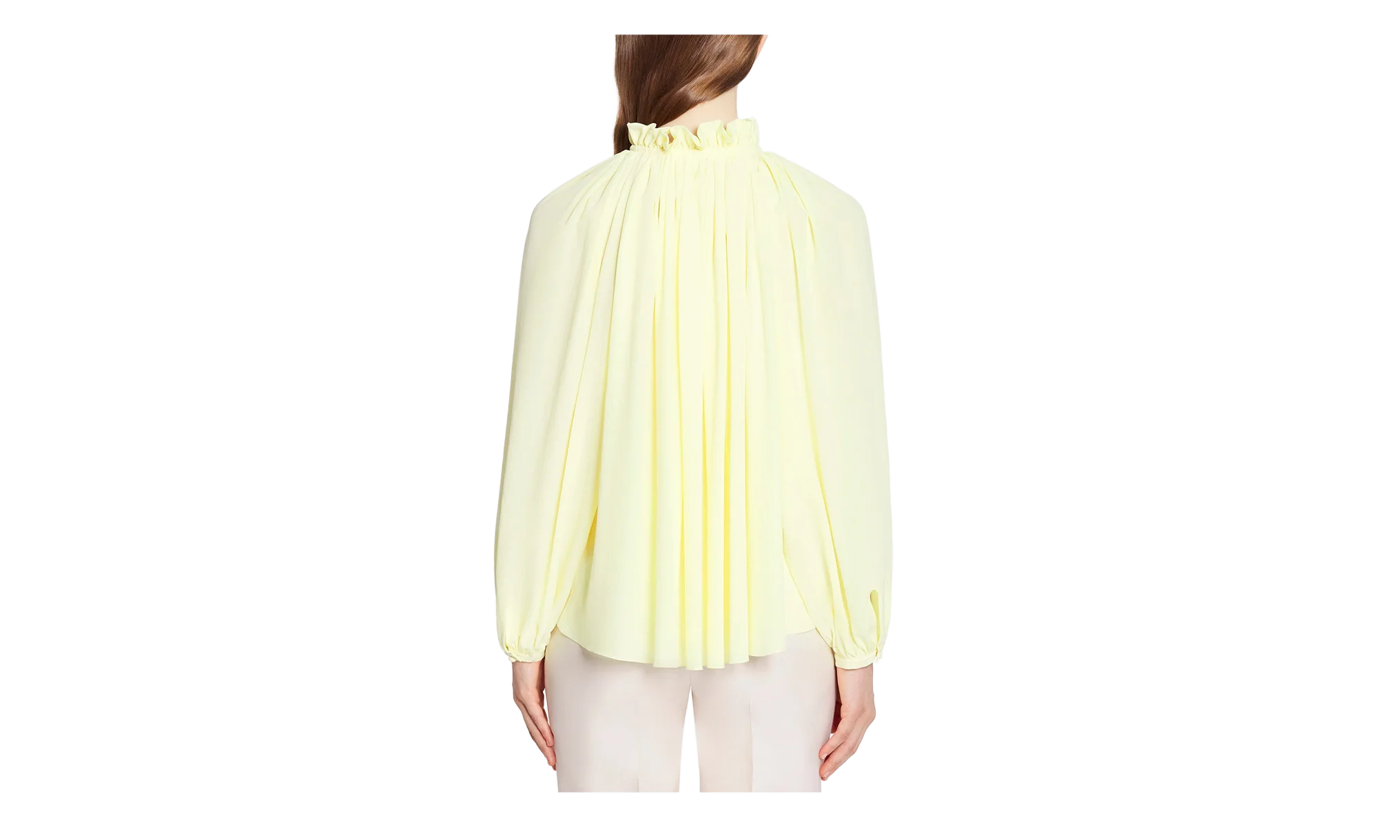 SILK FLARE SLEEVE BLOUSE "CITRON" RW TO0014 4868 P23 87