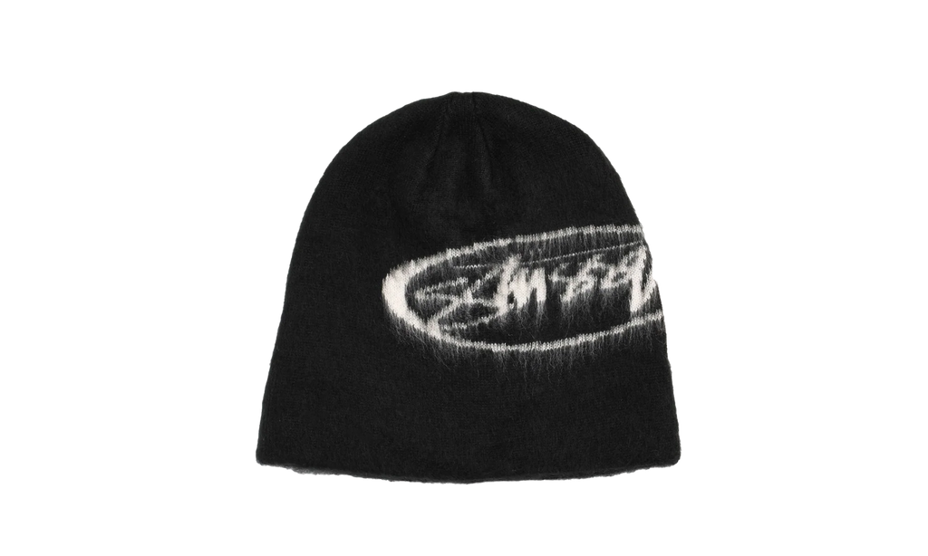 Brushed oval skullcap "Black" STUS330