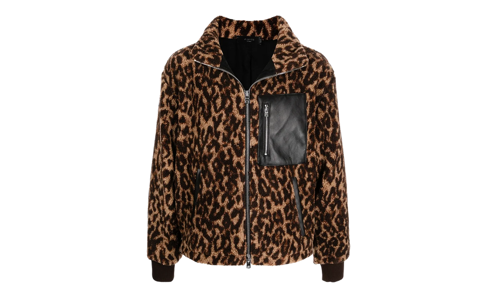 Printed Bandana Fleece Jacket "Brown / Tan" MKF013 242