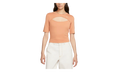 NSW Essential Cut-out Swoosh Logo Tee WMNS "Amber Brown / Sail" FB8282 225