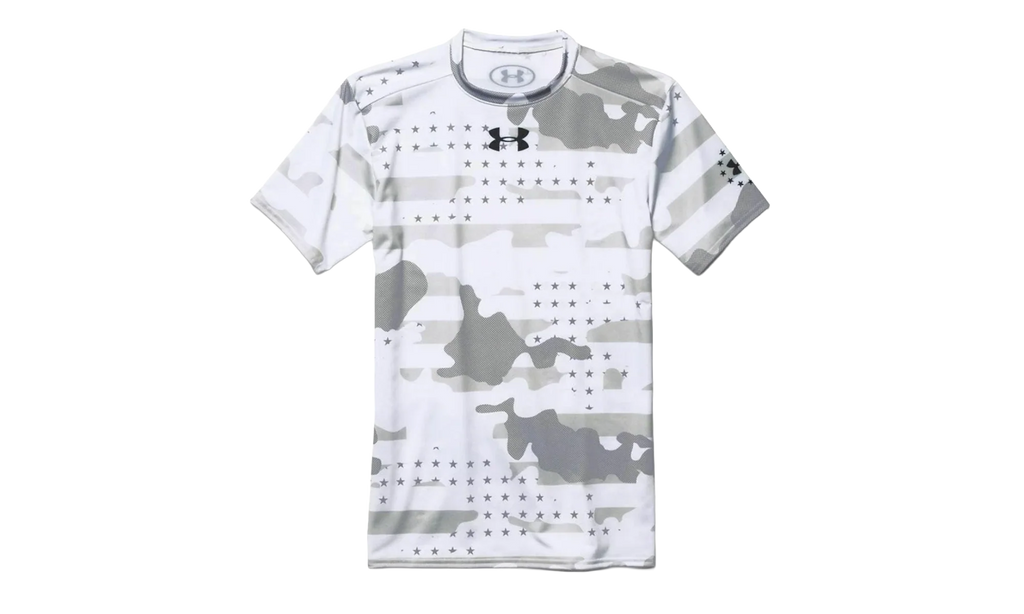 Freedom Camo Short Sleeve Compression Shirt "White / Black" 1260445 100