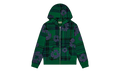 Plaid Cotton Wreath Zip Hoodie "Green" DT385