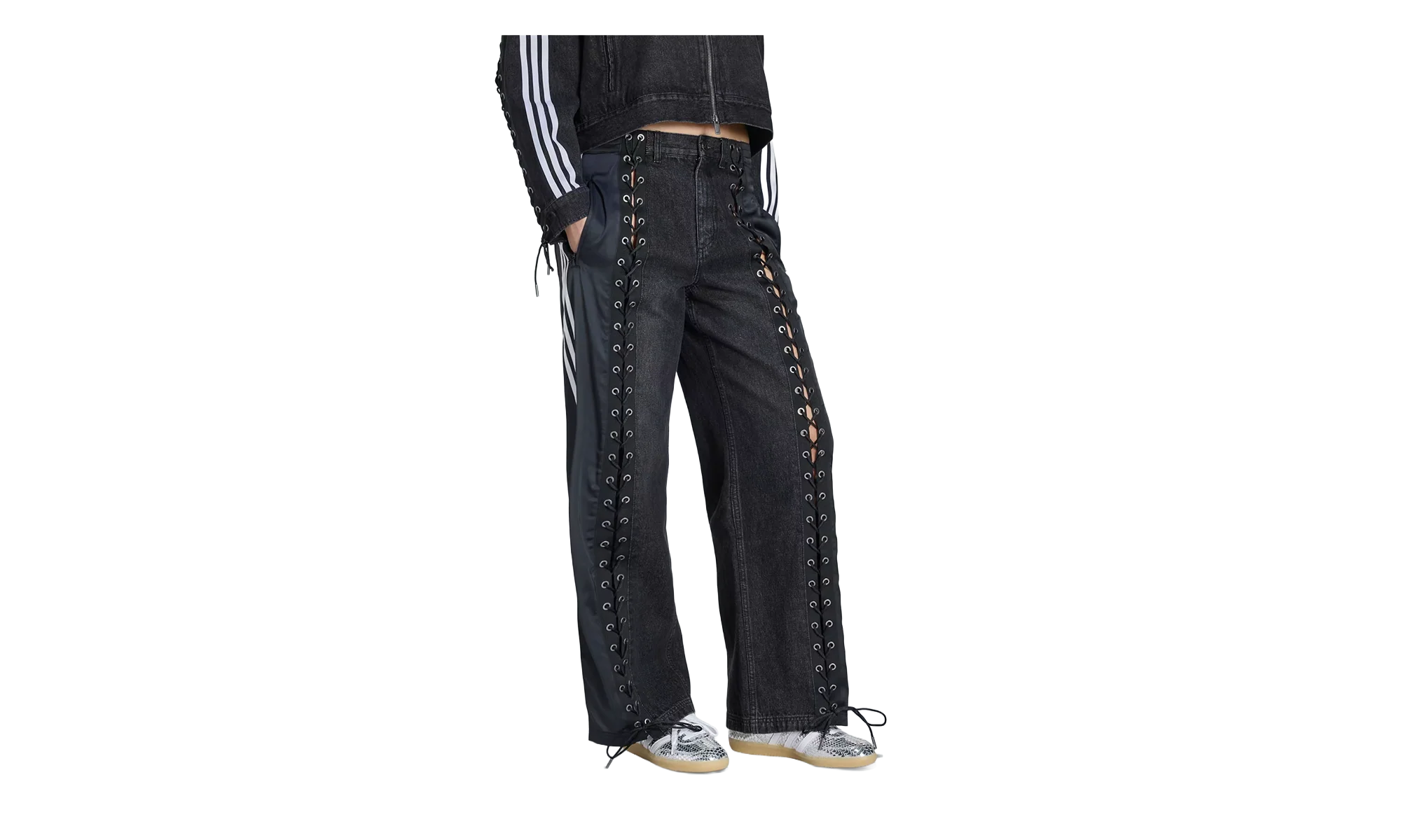 ORIGINALS DENIM FB LACING PANTS WMNS "Black" KS3878