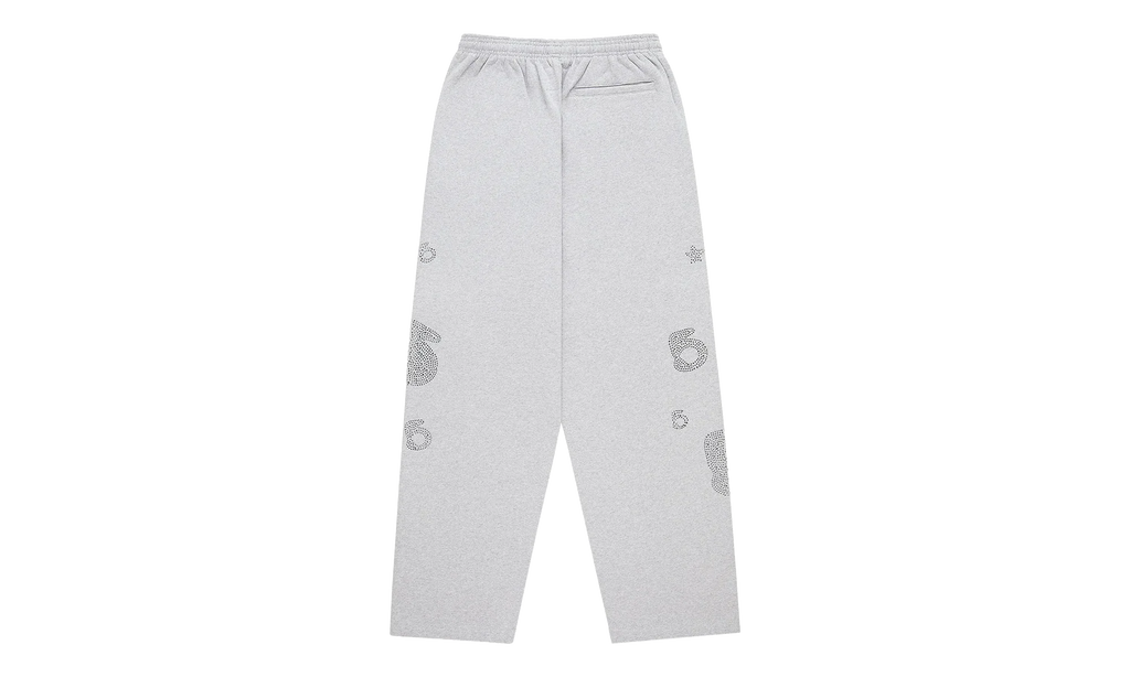 Rhinestone Beluga V2 Wide Leg Sweatpants "Heather Grey" SP5der310