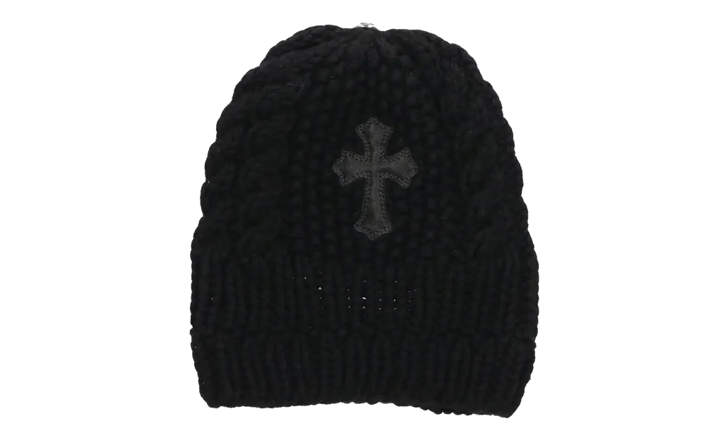 Leather Cross Patch Beanie "Black" CHRM0768