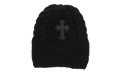 Leather Cross Patch Beanie "Black" CHRM0768