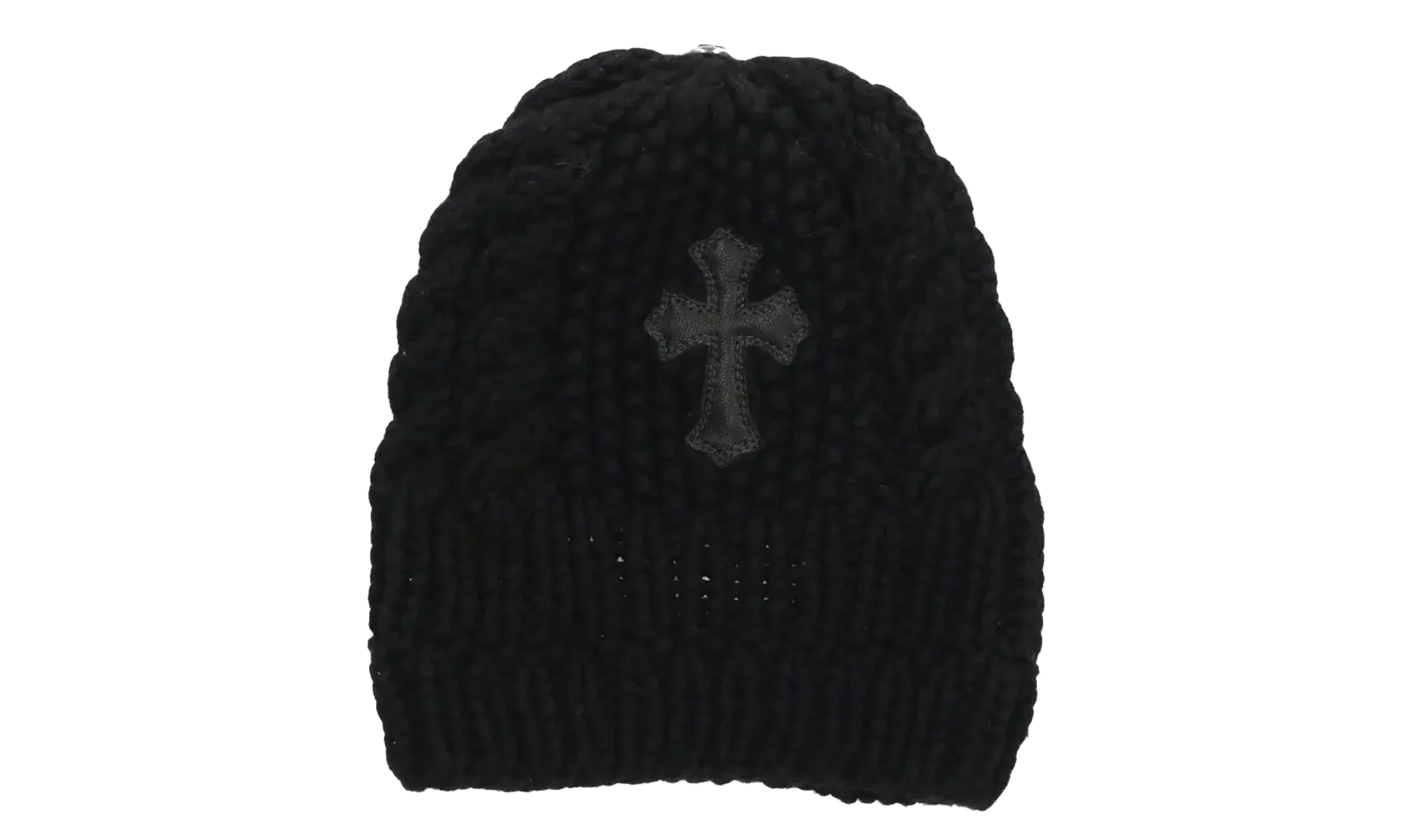 Leather Cross Patch Beanie "Black" CHRM0768