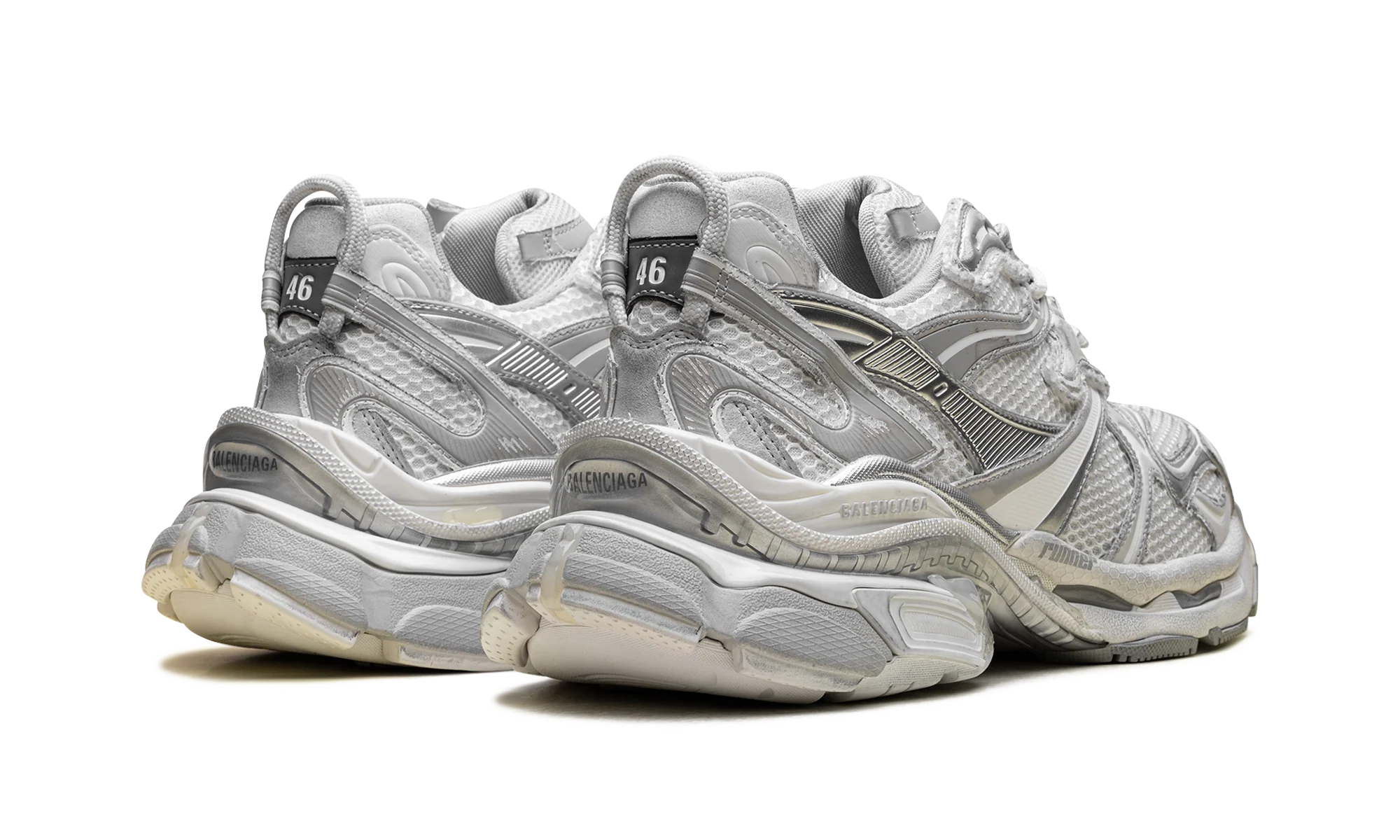 Runner Sneaker "Worn-Out - White Silver" 779066 W3RXP 9110