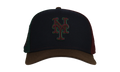 9FIFTY New York Mets Subway Series Pinwheel A Frame Snapback Hat "Black / Dark Green / Brown" NE217