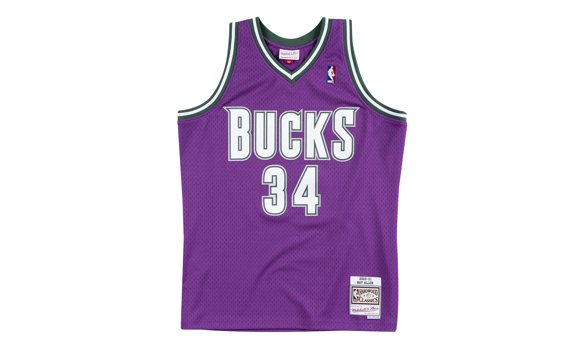 NBA Ray Allen Swingman Road Jersey "2000 Milwaukee Bucks - Purple" SMJYAC18014 MBUPURP00RAL