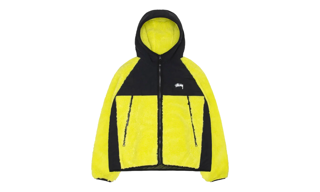 Sherpa Paneled Hooded Jacket "Lime" STUS393