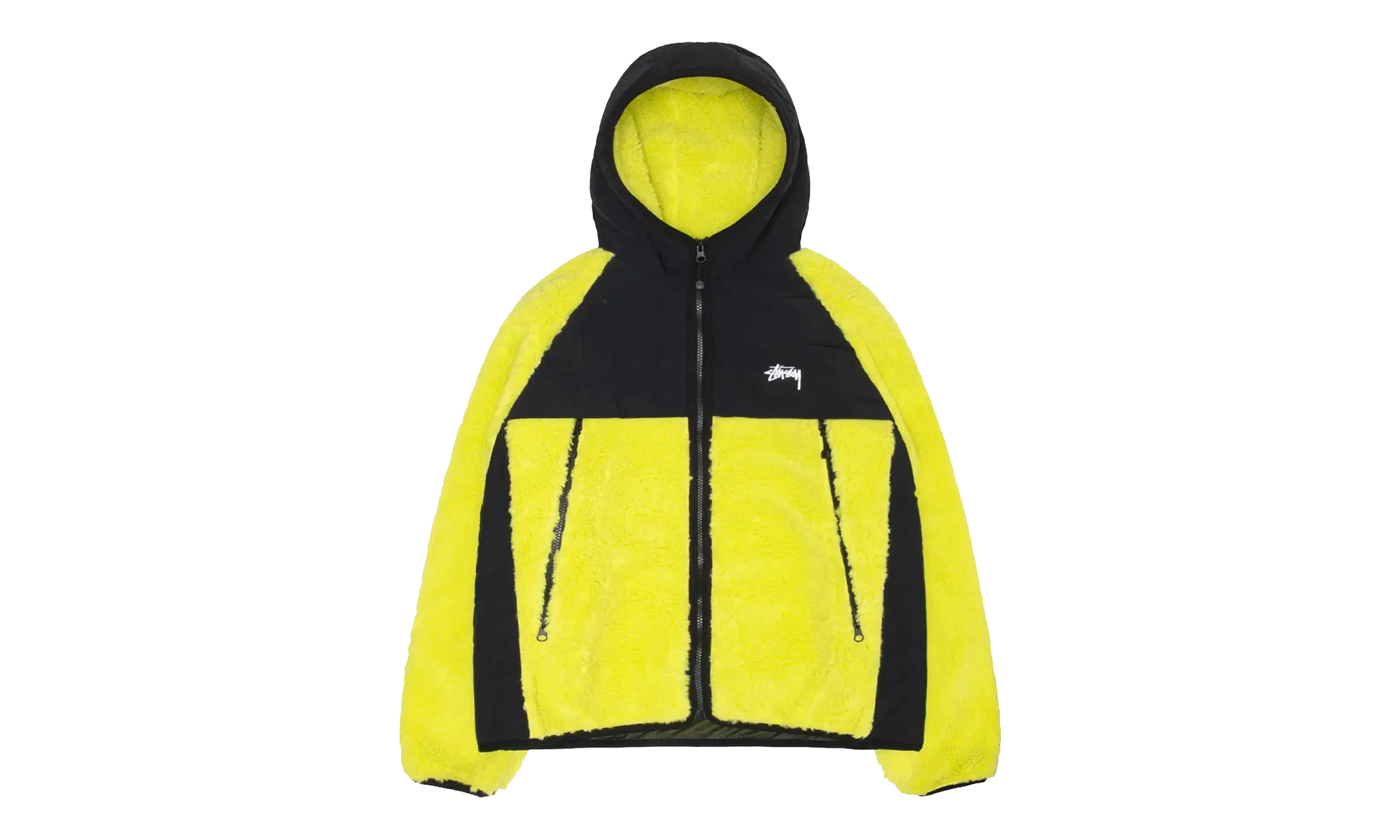 Sherpa Paneled Hooded Jacket "Lime" STUS393