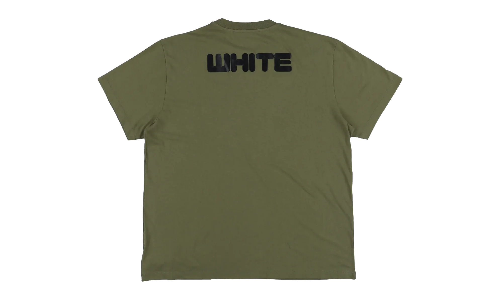 Logo Printing Round Neck Loose Short Sleeve "Olive / Black" OMAA038F21JER0015510
