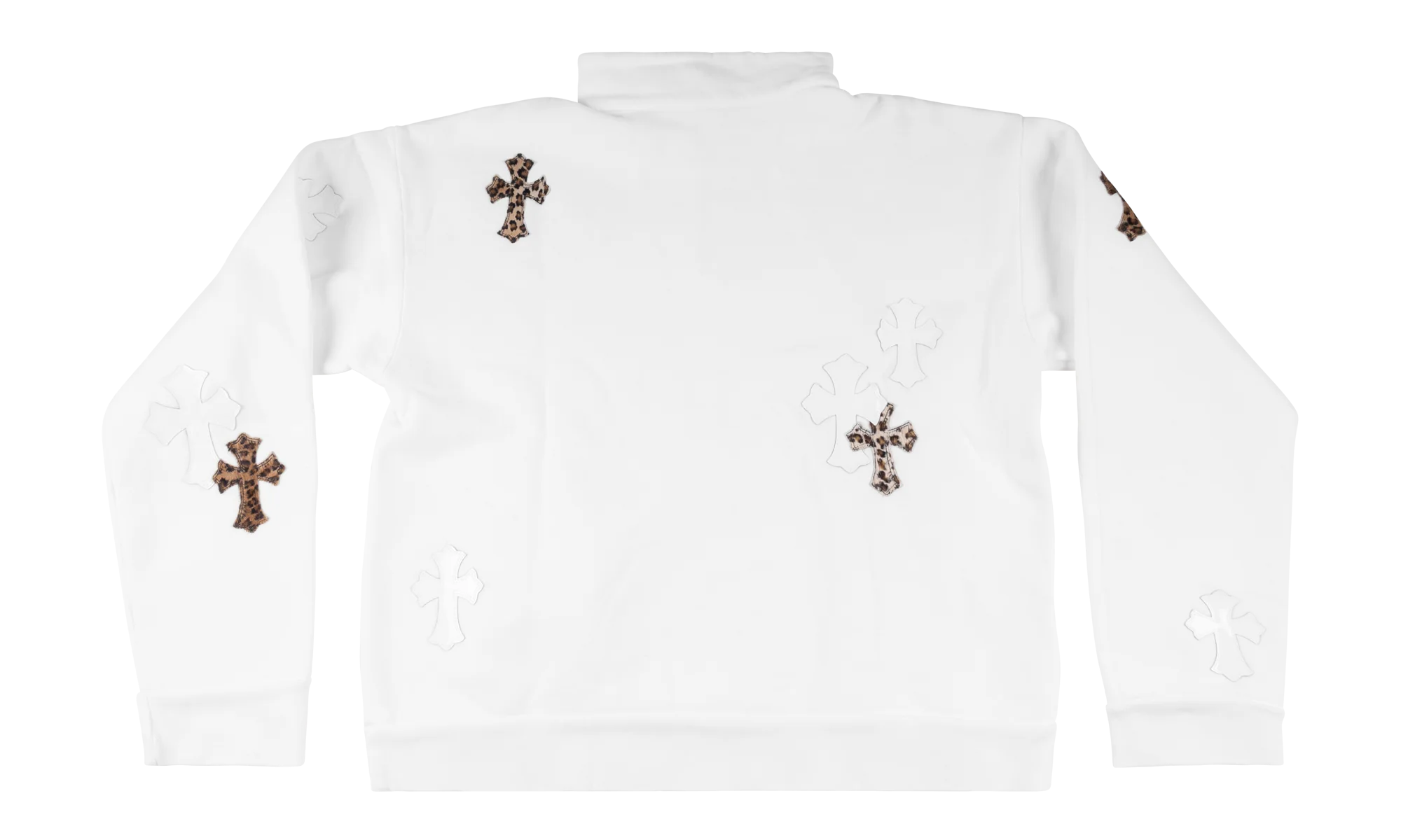 Cross Patch Quarter Zip Sweatshirt "White / Leopard" CHRM1079