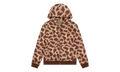 Faux Fur Giraffe Print Hoodie "Brown" DT547