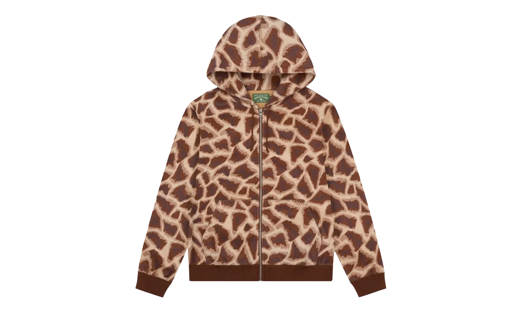 Faux Fur Giraffe Print Hoodie "Brown" DT547