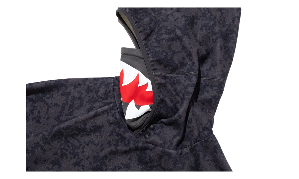 Kazuki Pixelate Camo Shark Relaxed Fit Pullover Hoodie "Charcoal" 1L83114901 CHARCOAL