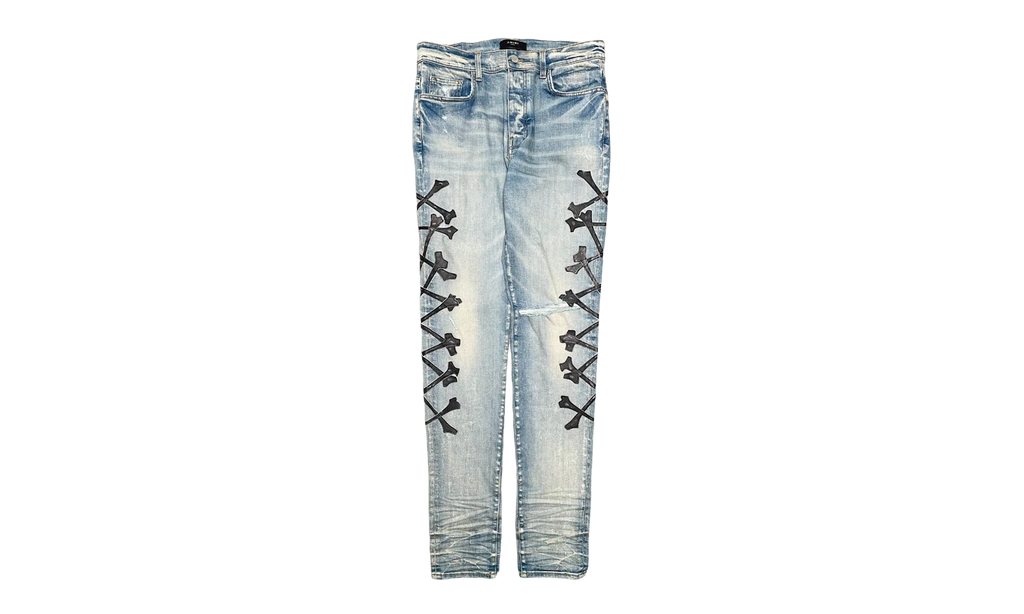 Maxfield Exclusive Leather Patch Bones Jeans "Original Indigo Black" AMELPBJOI