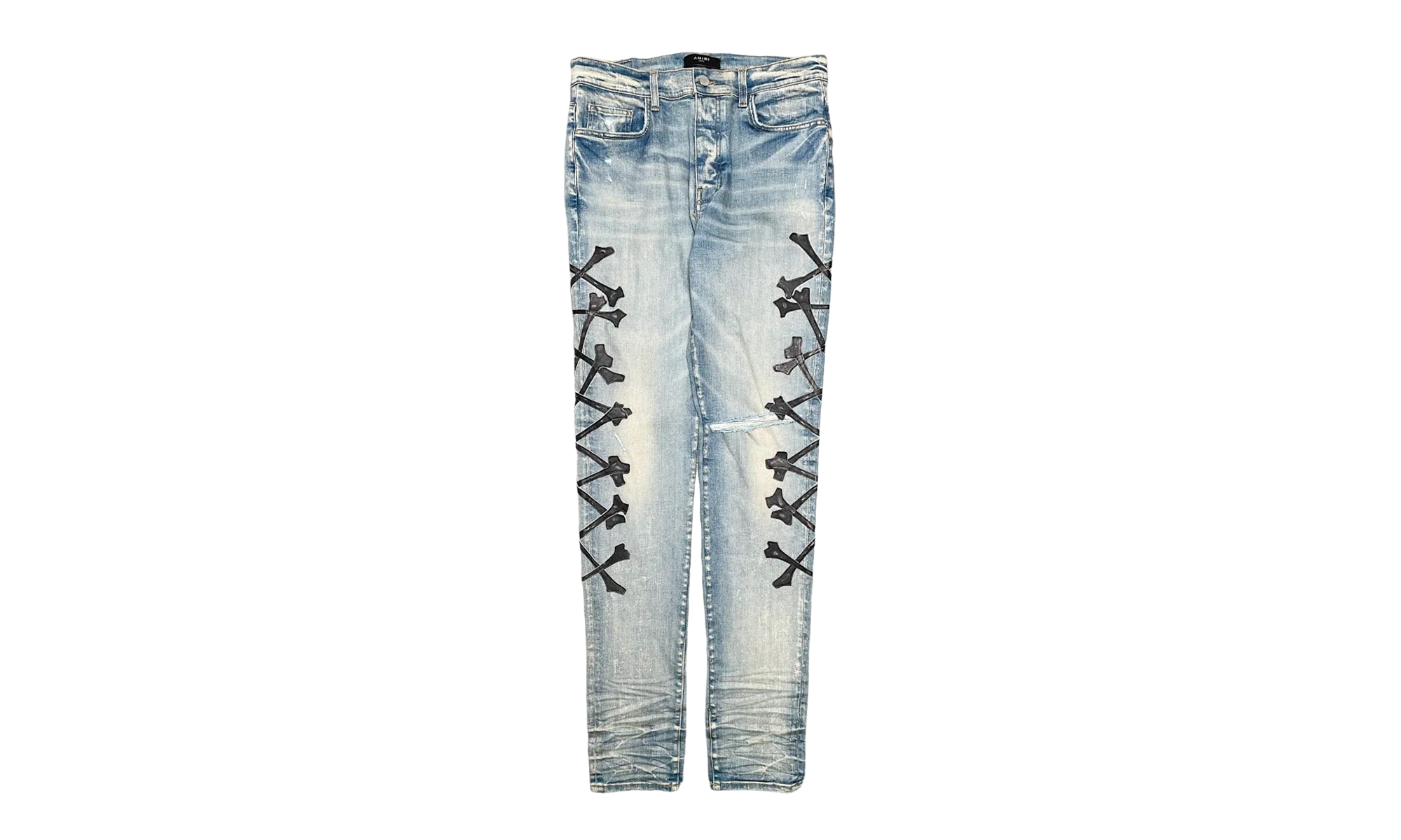 Maxfield Exclusive Leather Patch Bones Jeans "Original Indigo Black" AMELPBJOI